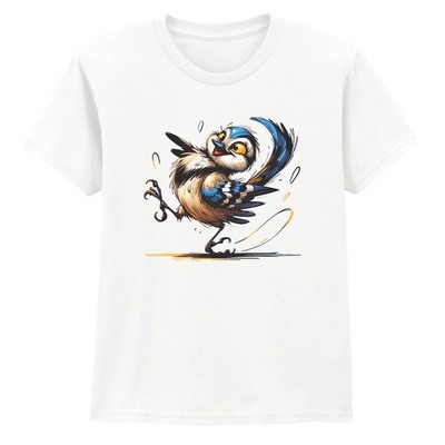 Whimsical Happy Blue Bird Jungen Mädchen Kinder T-Shirt Eichelhäher Geschenk für Kinder
