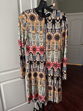 ALICE & OLIVIA  8 M Delora Paneled Flare Mini Dress Yellow Colorful Paisley