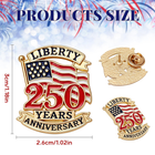 SHELEMB 2Pcs 250 Years America Flag Anniversary Pin, Patriot Collectible 2PCS