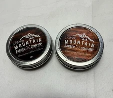 Set Of 2 Beard Balm Rocky Mountain Barber 100% Natural Wax Blend Cedar Sandal