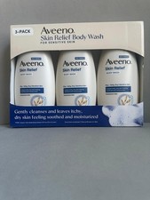 Aveeno Skin Relief Body Wash Sensitive Skin 3 Pack Fragrance Free 54oz 0.48 per gallon