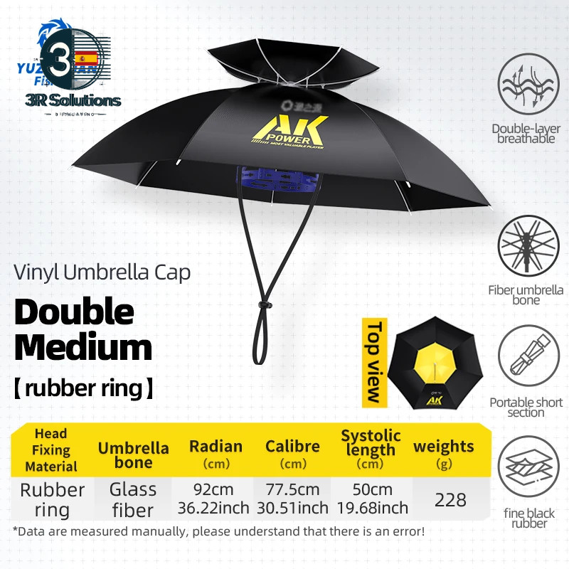 Sombrero Paraguas Portátil UPF50+ Manos Libres Lluvia Sol