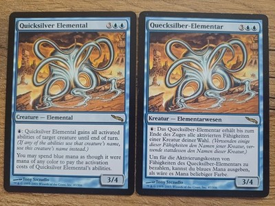 MTG Magic Quicksilver Elemental / Quecksilber-Elementar - 2x - MIRRODIN - DE/EN