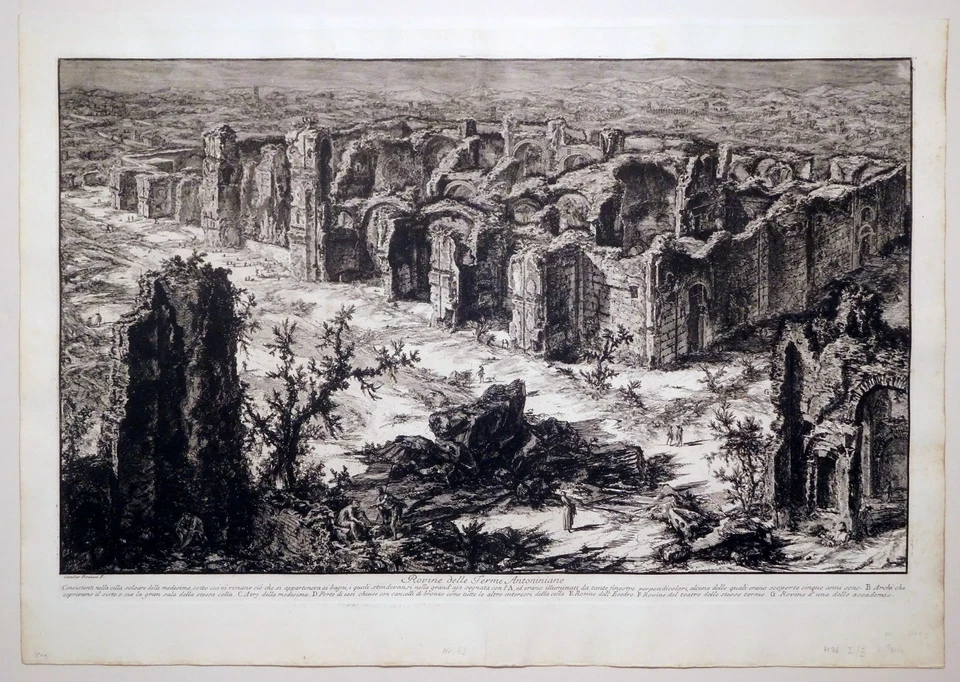 Radierung, Caracalla-Thermen in Rom, G.B. Piranesi, 1765, Wilton-Ely 209 - Bild 2 von 4