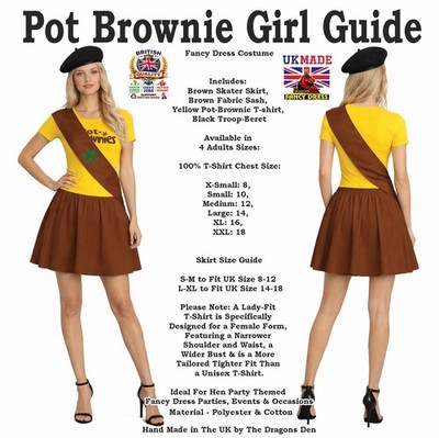 Womens Pot Brownie Costume Girl Guide Scout Fancy Dress Costume | eBay