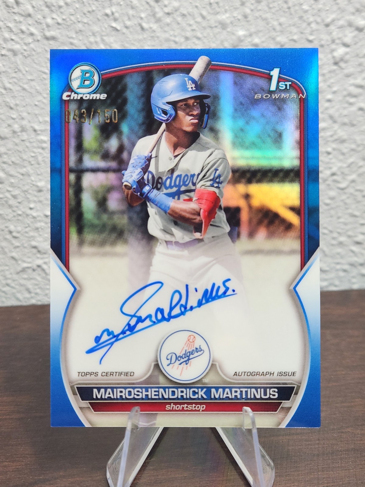 2023 Bowman Chrome 1st Mairoshendrick Martinus Blue Refractor Auto /150 RC