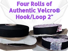 Lot of 4 Partial Use Velcro® Authentic Hook Loop 2" Rolls WH1