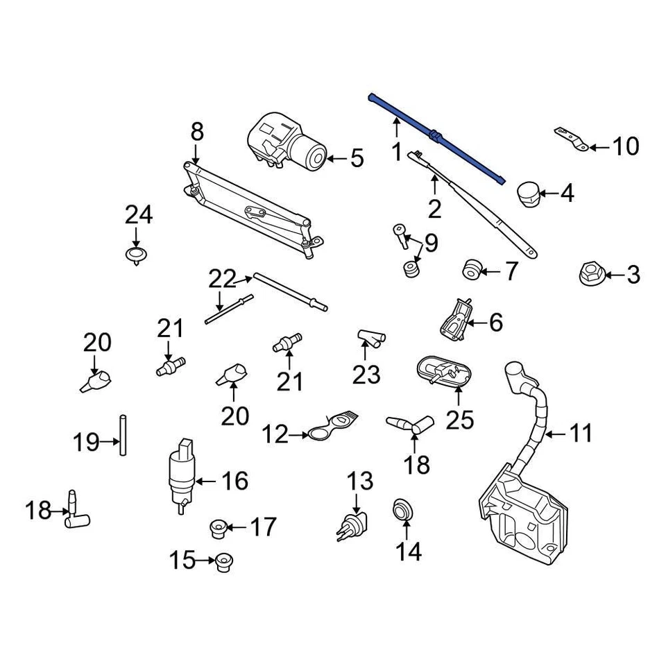 For Volkswagen Jetta 2011-2018 Volkswagen 5C7955426B Right Wiper Blade - Imagem 2 de 2