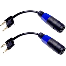 CNCESS CESS-096 Dual Banana Plug to Female Speakon Connector, 2 Pack 