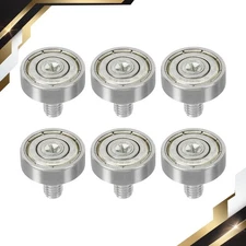 6Pack 19mm Drawer Rollers Drawer Pulley Bearing Small 2mm Step White