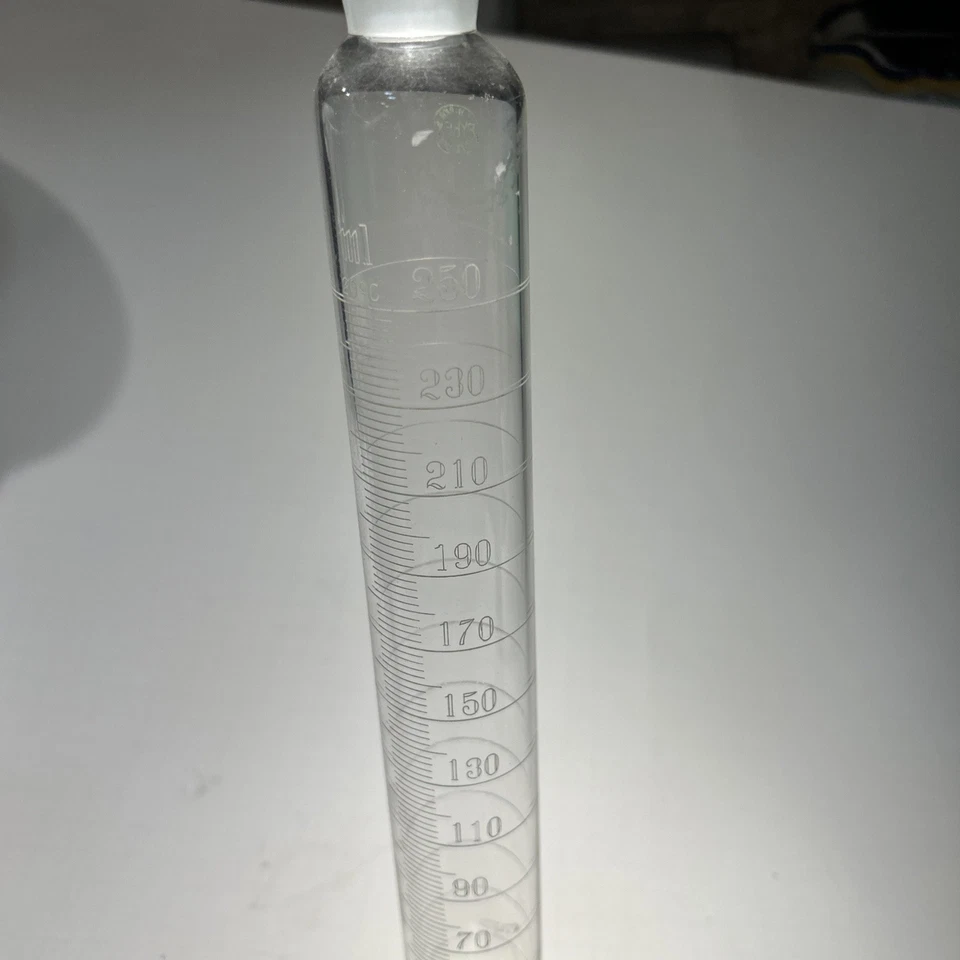 Cilindro Graduado Corning 250 ml Vidrio Pyrex con Tapón de Vidrio 19 Foto 3 de 4