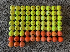Used Golf Balls Mix of Brands 73 Total Yellow and Orange