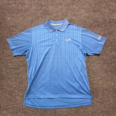 Adidas Climacool Dunes Classic Mens Golf Polo Shirt L Blue Plaid Short Sleeve