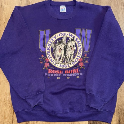#ad #ad Washington Huskies Sweatshirt Vtg 1992 Rose Bowl Husky UW Jerzees Shirt Adut XL $69.99