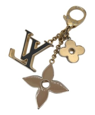 Louis Vuitton M67119 Fleur De Monogram Bag Charm Key Ring Gold LV