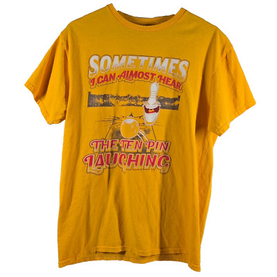 Bowling Cotton Sometimes I Can Almost Hear The Ten Pin Laughing T-Shirt Size L