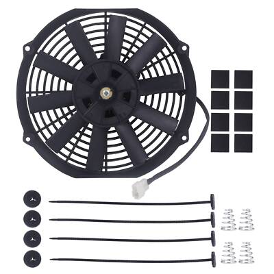 10'' Inch Electric Radiator Cooling Fan Mount Slim Push Pull 800CFM Universal