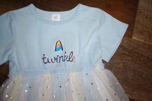 UNBRANDED TUTU DRESS BLUE UPPER W/HORN "TWINKLE" MULTI-COLOR NETTING STAR -7/10 - Picture 2 of 4