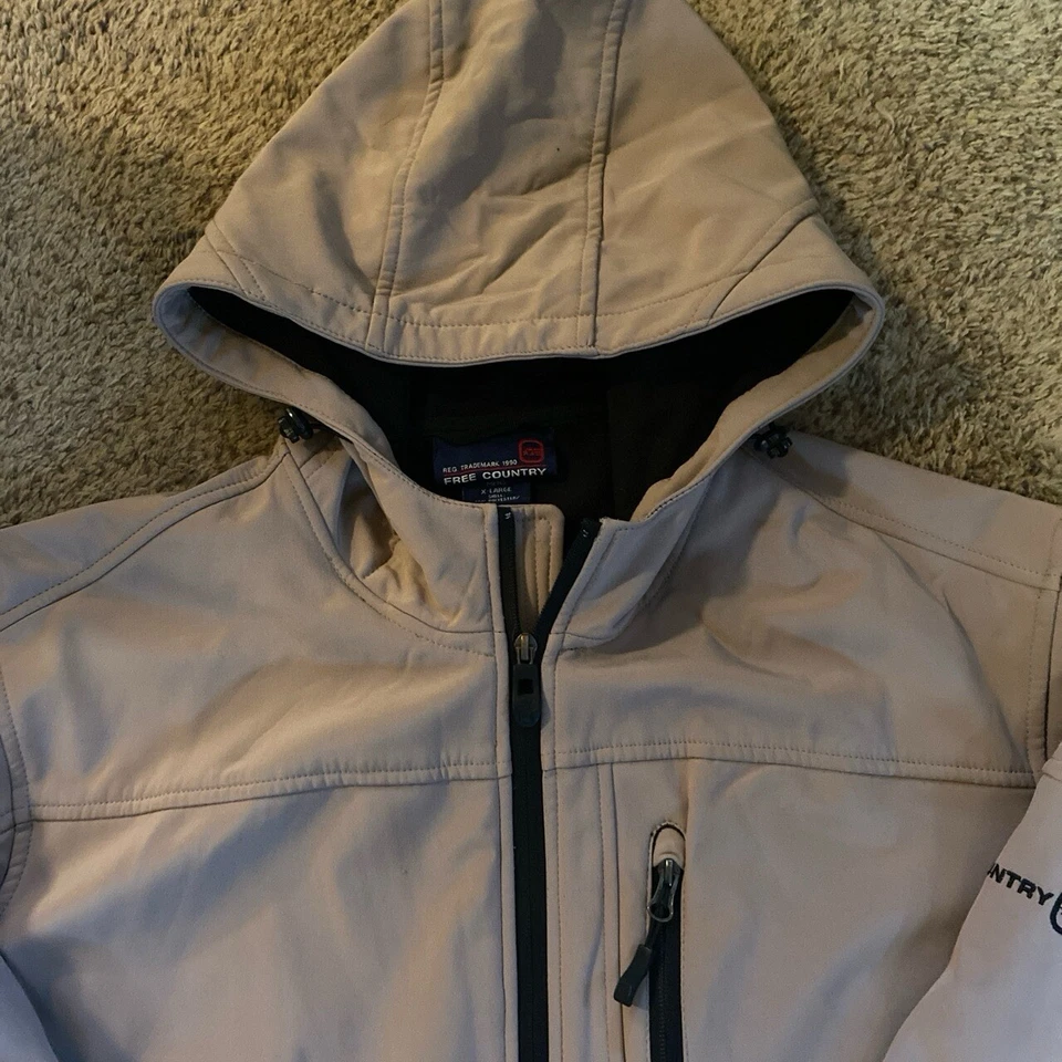 Free Country Men’s Reversible Warm Winter Coat Size XL Polyester Beige Tan - Image 2 of 3