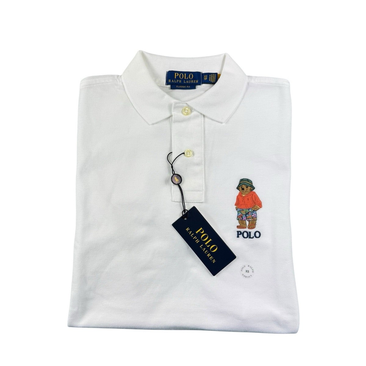 Polo Ralph Lauren White Hawiian Polo Bear Polo Shirt Size XS NWT
