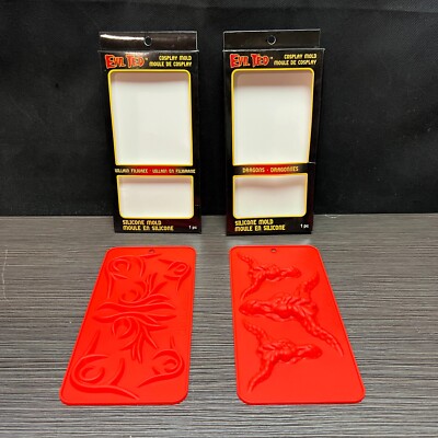 Lot of 2 SILICONE MOLDS Evil Ted Cosplay Dragons & Villain Filigree