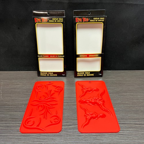 Lot of 2 SILICONE MOLDS Evil Ted Cosplay Dragons & Villain Filigree