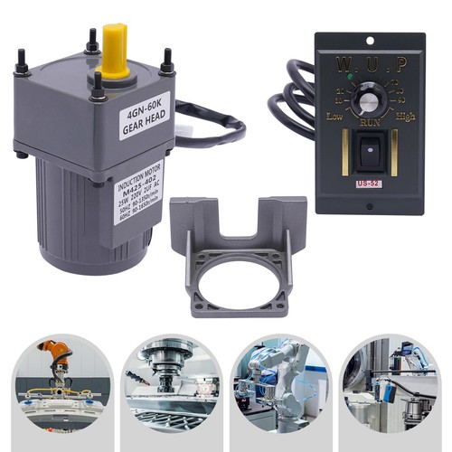 Motoriduttore 25W AC Motoriduttore Alta Velocità con Regolatore 220V 1:60 - Foto 3 di 19
