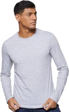 Armani Exchange Men's Basic Long Sleeve Jersey Crew Neck Tee, Heather Grey, L