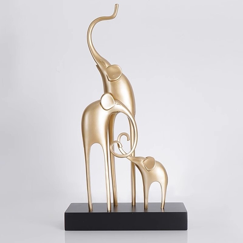 Modern Art The Family Of Three Elephants Resin Ornaments Home Decoration