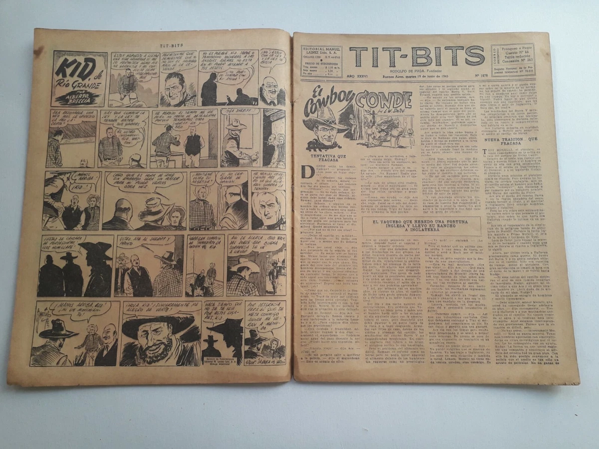 NOEL RAYMOND DETECTIVE - TIT-BITS #1878 (1945) - ORIG. COMIC IN SPANISH