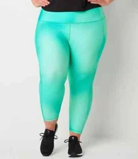 New XERSION Women's Plus EverUltra High-Rise Crop Legging Aqua Green, 3X