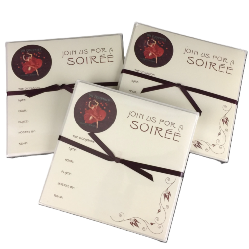 Pottery Barn Join Us For A Soiree Invitations & Envelopes Set of 24 USA 7" X 7"