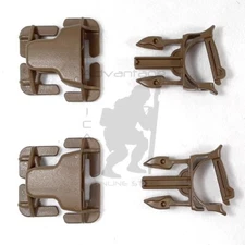 (2) 1" Duraflex Every Which Way MOLLE Female w/Snap on Male Buckle Set - coyote