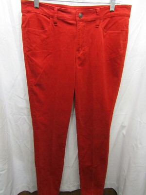 WOMENS ANN TAYLOR LOFT SUPER SKINNY CORDUROY BRICK RED PANTS SIZE 8 INSEAM 29''