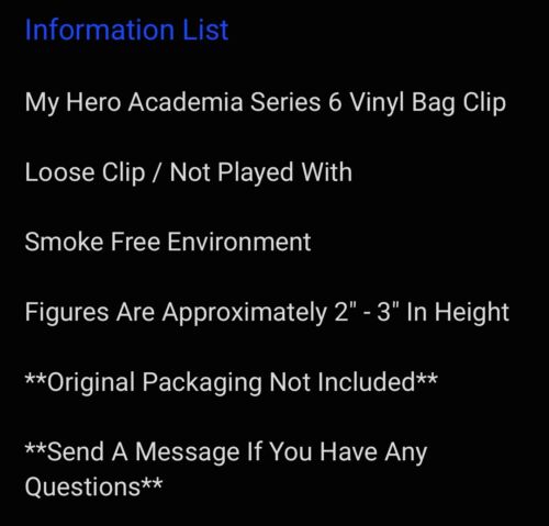 My Hero Academia Figural Keyring Series 6 Bag Clip A23 - Picture 2 of 18