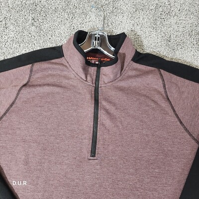 Hawke & Co Quarter Zip ProFlex Sweatshirt Men's XXL 2XL Maroon