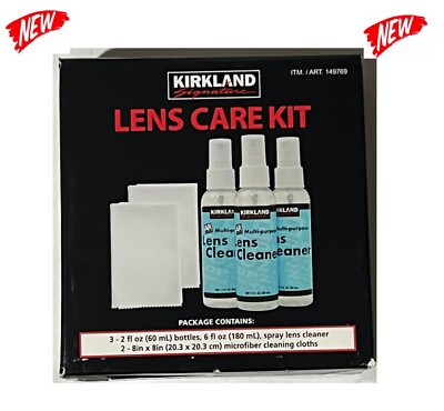 Kirkland Eyeglass Care Lens 3 Kit Spray Cleaner 2 Microfiber Improved and Better