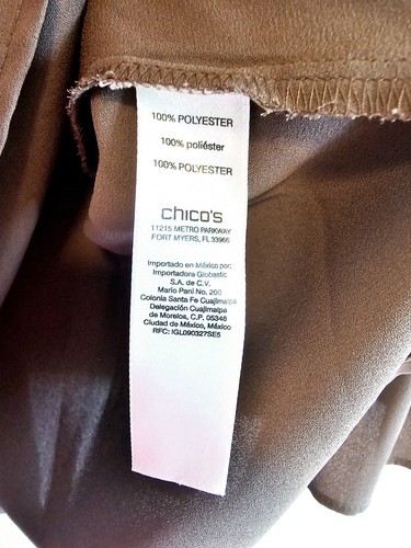 Chico's Blouse Ruffle Sleeves Army Green Lightweight Career Casual Size 3- XL - Picture 4 of 6