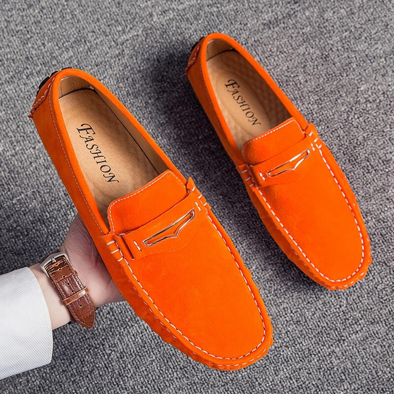 スニーカー Saint Laurent Fluo Orange Suede Ashe Loafers Saint Laurent Ashe Suede Deck-Shoes in Orange for Men | Lyst UK