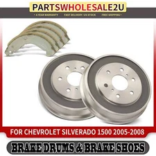 Rear Brake Drum +Ceramic Brake Shoe for Chevrolet Silverado 1500 GMC Sierra 1500