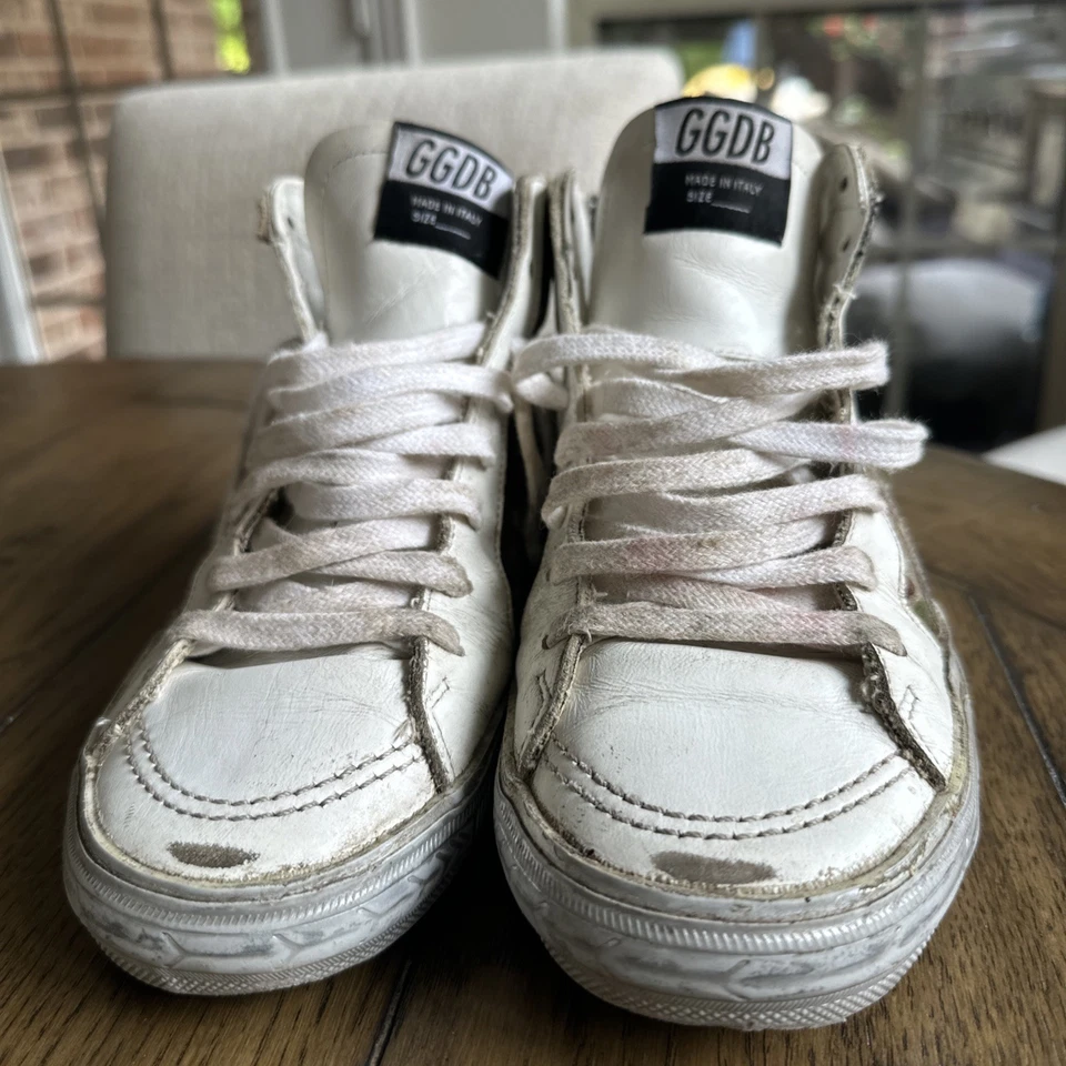 Golden Goose Slide 双 25 美分白色皮革迷彩闪光粉色星星 37 码 — 第 4/4 张图片
