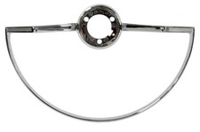 SSP Horn Push Kit, Chrome, Semi Circle w Wolfsburg Cap VW Beetle Karmann Ghia