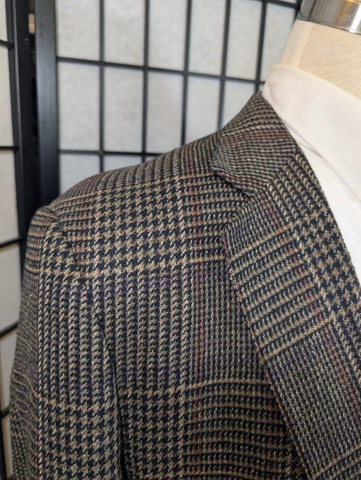Cricketeer Men's 42R Multi tone Tweed Houndstooth Plaid VTG Sport Coat Blazer - Image 3 of 4