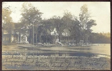 Fairport, NY RPPC 1908 - Stately Homes Along Erie Canal Real Photo Postcard
