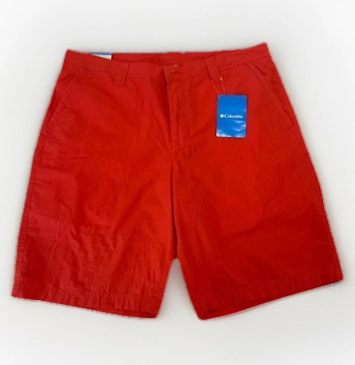 NWT Columbia Men’s Shorts 34W 10L Red 100% Cotton Outdoor Casual Pockets
