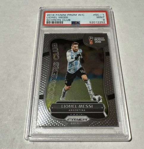 LIONEL MESSI PSA 9 2018 PANINI PRIZM WORLD CUP SCORERS CLUB ARGENTINA