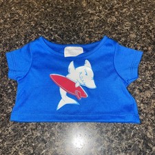 Build-A-Bear Workshop Clothing Surfin/Surf Shark Tee/T-Shirt Blue