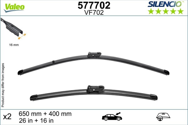 Wischblatt Scheibenwischer Silencio Flat Blade SET Valeo 577702 FüR Hyundai NX4E-image