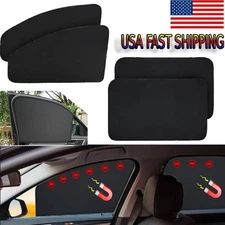 4X Magnetic Car Side Front Rear Window Sun Shade Cover Mesh Shield UV Protection