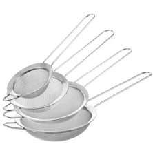 4 Pcs Stainless Steel Fine Mesh Strainer Small Metal Colanders and Sifters Si...